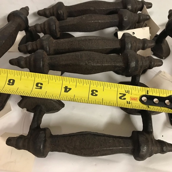 Rustic Cast Iron Lot pull Handles , Gate, casket barn, Grasp , New 5” long - Picture 5 of 5